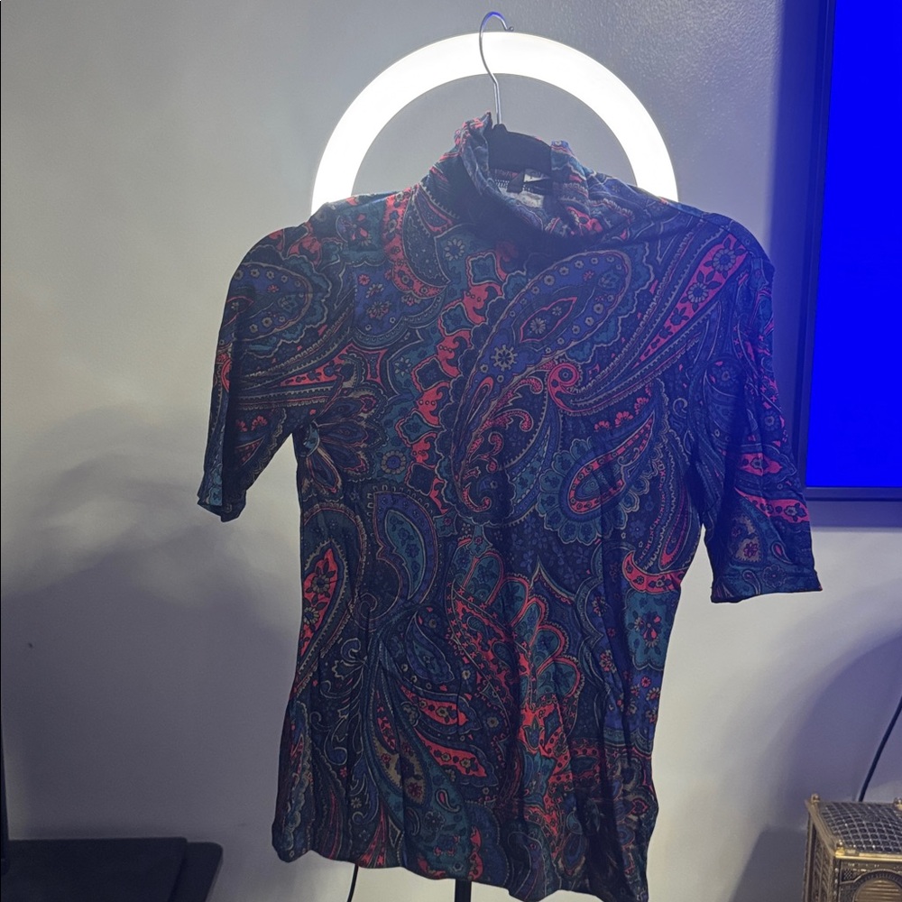 Ralph Lauren Multicolor Paisley Turtleneck